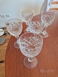 set 5 bicchieri cristallo molto vintage anni '50