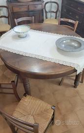 Tavolo allungabile e Sedie in Legno Stile Rustico