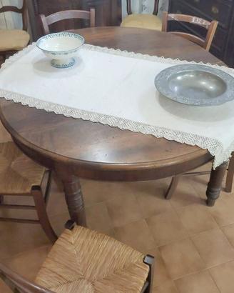 Tavolo allungabile e Sedie in Legno Stile Rustico