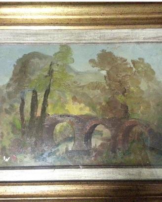 olio su tavola 35x50 ponte Guido Guidi