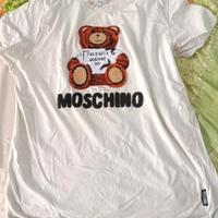 t-shirt uomo con ricamo moschino bianca XXL o XXXL