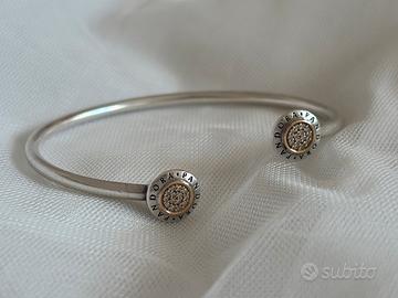 Bracciale pandora argento, oro 14kt, zirconi