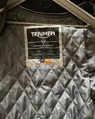 Giacca moto Triumph pelle nera – Mai usata –  TG L