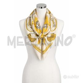 FOULARD HERMES BEIGE E GIALLO