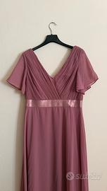 Abito elegante cerimonia rosa antico polvere XL