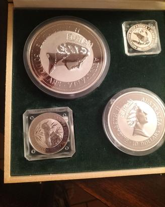 Collezione monete Kookaburra - 1,404 kg AG puro
