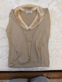Maglia in lana merinos con inserto