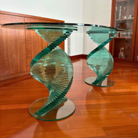 Tavolo di design Tonelli “Elica” in cristallo