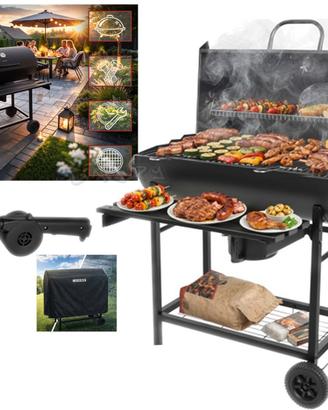 bbq barbecue xxl a carbone carbonella + accessori