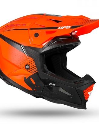 Casco cross UFO Echus arancione in fibra Nero