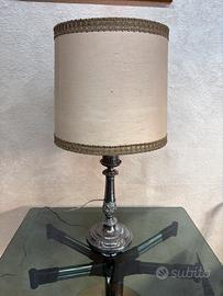 Lampada da tavolo anni 60 in metallo argentato