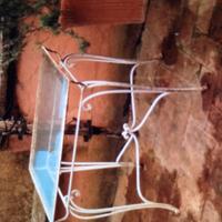 Tavolo ferro battuto e vetro ANTIQUARIATO