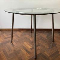 Tavolo ikea Vintage Salmi acciaio e vetro