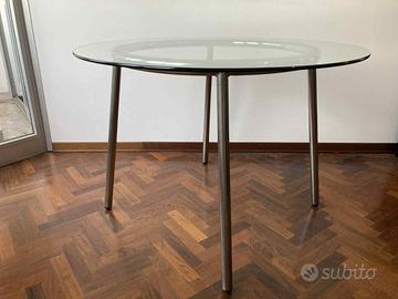 Tavolo ikea Vintage Salmi acciaio e vetro