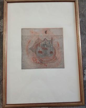 incisione del pittore Enrico Benaglia 38x53