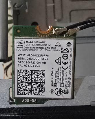 Intel Dual Band Wireless AC3165 Modulo Antenna