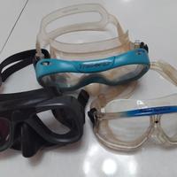 3 Maschere subacquee vintage e moderne