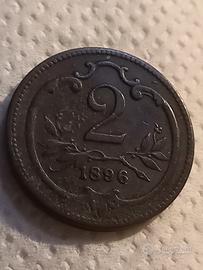 Moneta Austria 2 Heller 1896