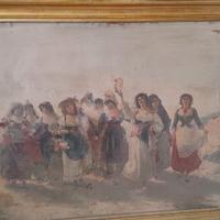 Quadro allegorico dipinto su cartone 1888