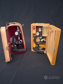 Coppia di microscopi vintage