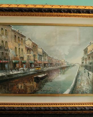 Dipinto olio su tela Eugenio Mantegani