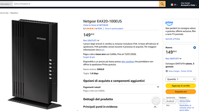 WiFi Extender Netgear AX1800 Dualband EAX20