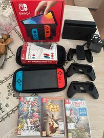 Nintendo Switch OLED Completa di accessori e gioch