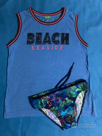 Set canotta e costume mare/piscina taglia 7/8 anni