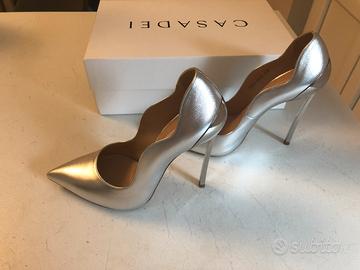 Decollete Casadei Blade argento