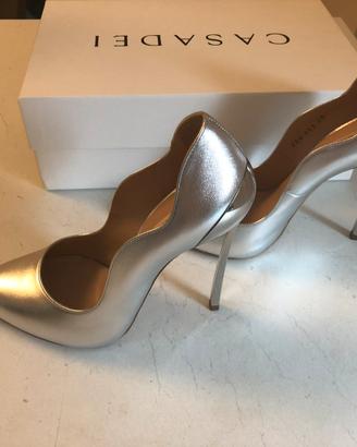 Decollete Casadei Blade argento