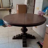 Tavolo rotondo in noce diametro 122