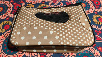 Borsa trasportino beige a pois bianchi marca CAMON