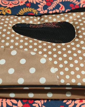 Borsa trasportino beige a pois bianchi marca CAMON