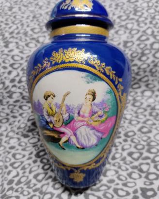 Vaso limoges blu e oro
