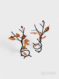 Set 2 Sculture Decorative Albero in Metallo