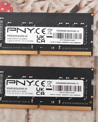 RAM PNY 16GB (2x8GB) DDR4 3200MHz SO-DIMM Notebook