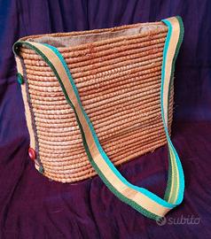 borsa rafia arancione