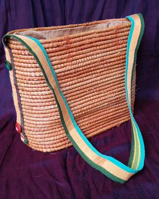 borsa rafia arancione