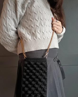 Porta cellulare Uncinetto Black a tracolla