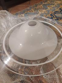 Ampia lampada a sospensione in vetro di Murano