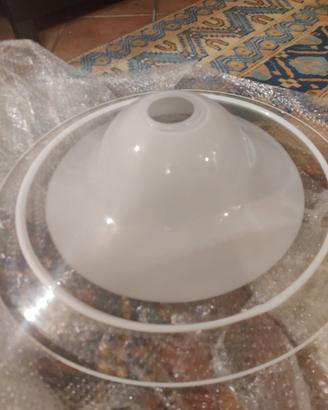 Ampia lampada a sospensione in vetro di Murano
