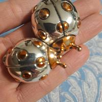 coccinelle argento portafortuna 