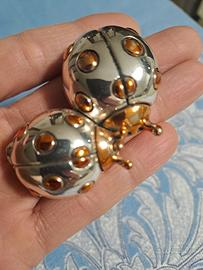 coccinelle argento portafortuna 