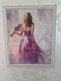 Set di tre quadri trittico Le Violiniste