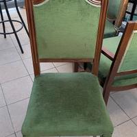 Set 5 Sedie antiche imbottitura verde
