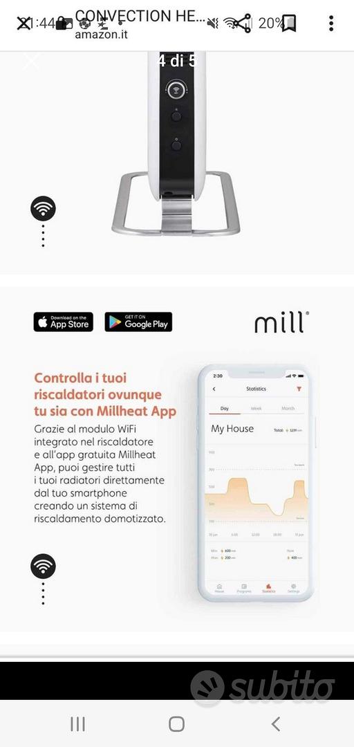 Stufa termoconvettore elettrico Mill - Elettrodomestici In vendita a  Avellino