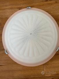 Plafoniera in vetro decorato – Completa e funziona