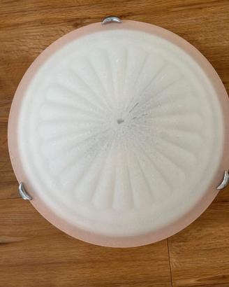 Plafoniera in vetro decorato – Completa e funziona