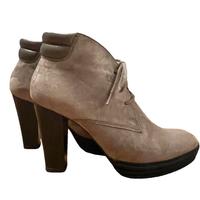 Hogan ankle boots, stivaletti camoscio con tacco