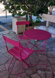 tavolino e 2 sedie fucsia 